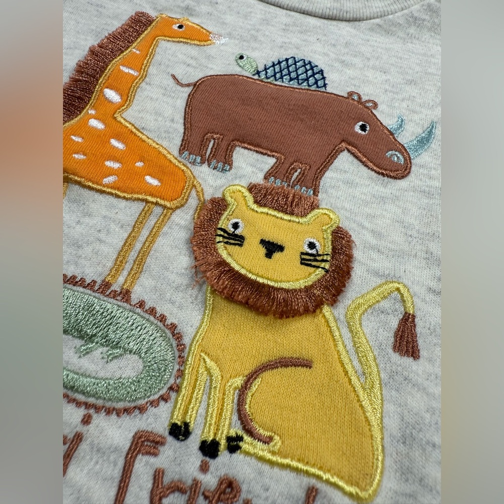 LITTLE BEGINNINGS Boys Safari Friends‎ Graphic Tee 0-3M Zoo African Animals Cute - Picture 10 of 14